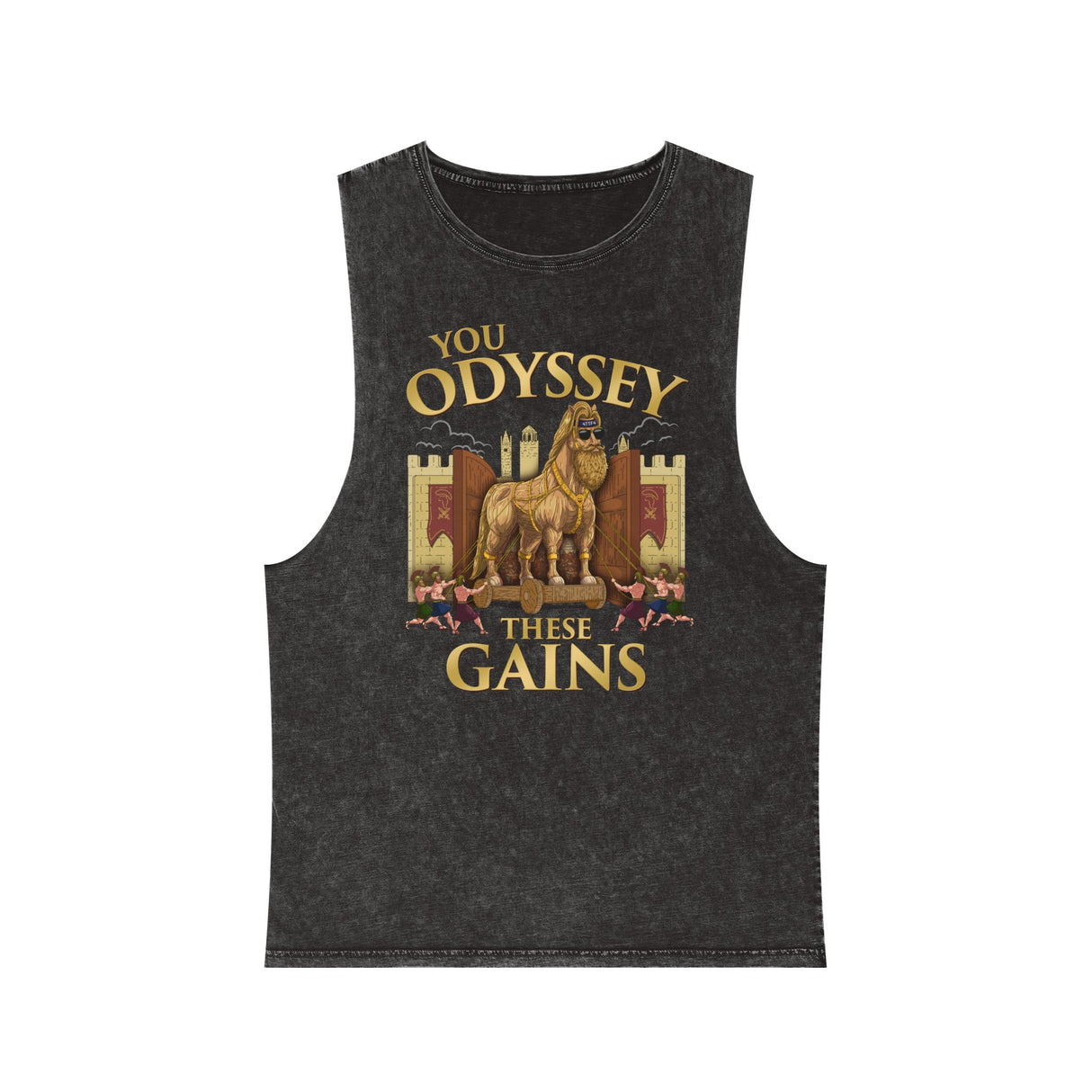 You Odyssey These Gains Stonewash Tank Top
