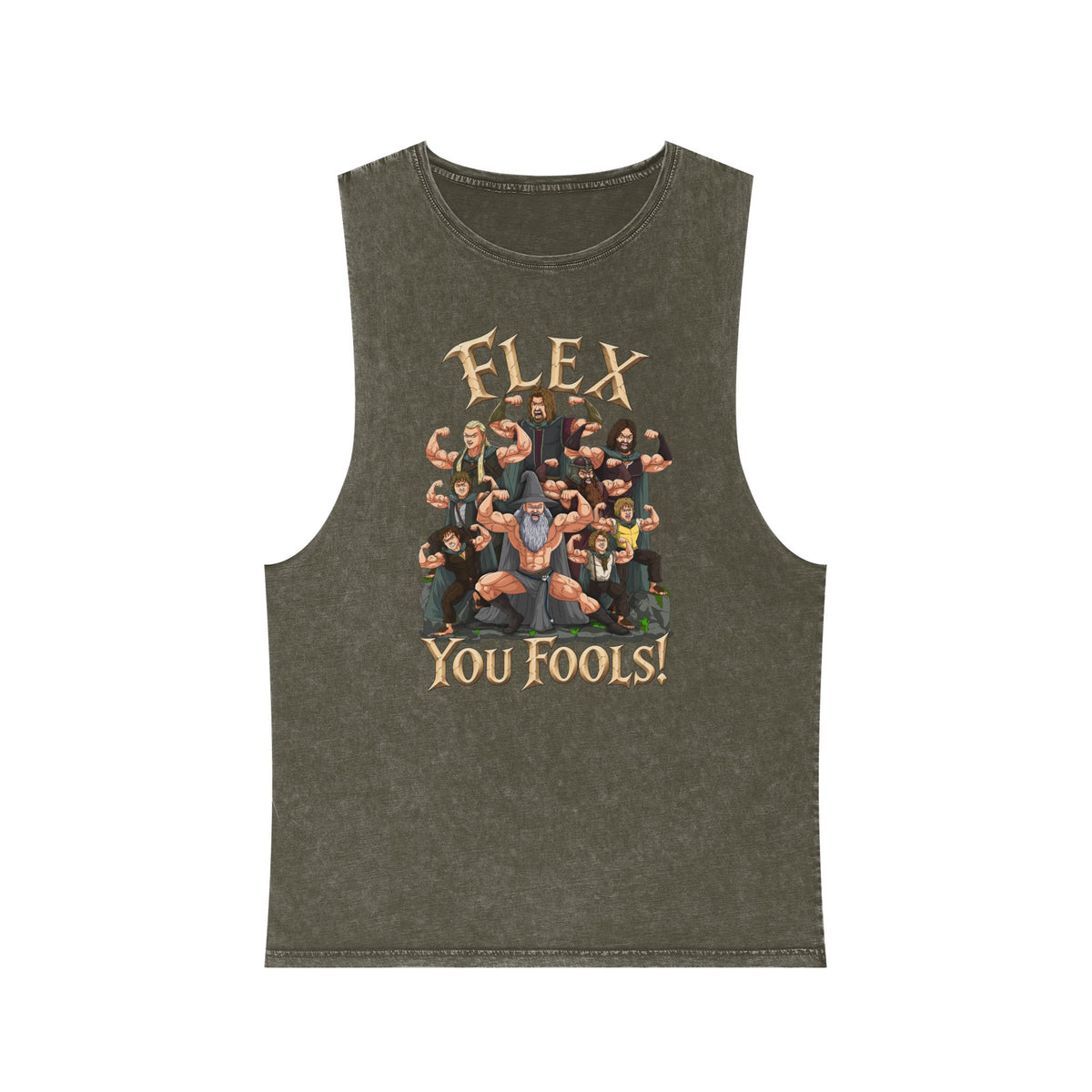 Flex You Fools Stonewash Tank Top