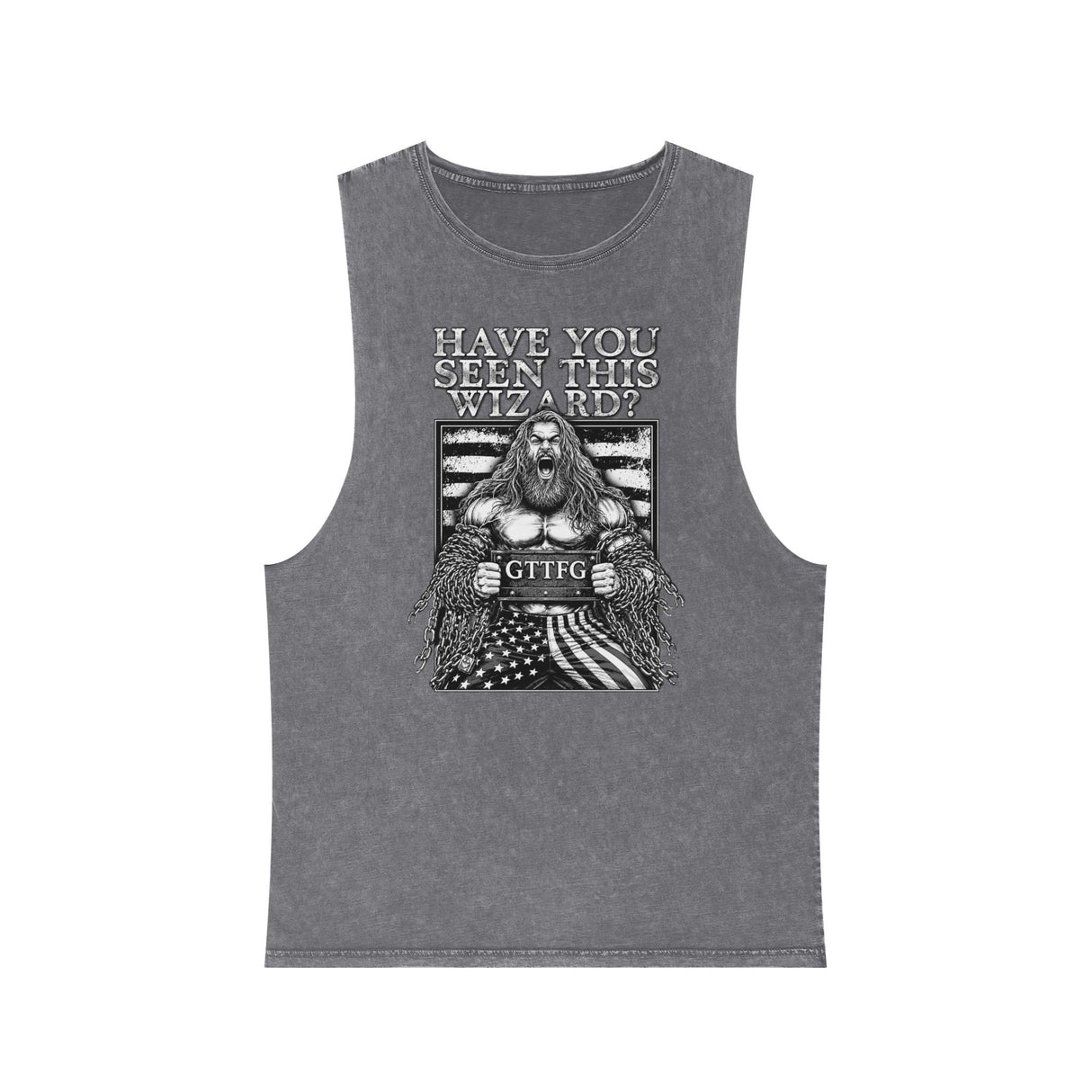 Have You Seen This Wizard? Stonewash Tank Top