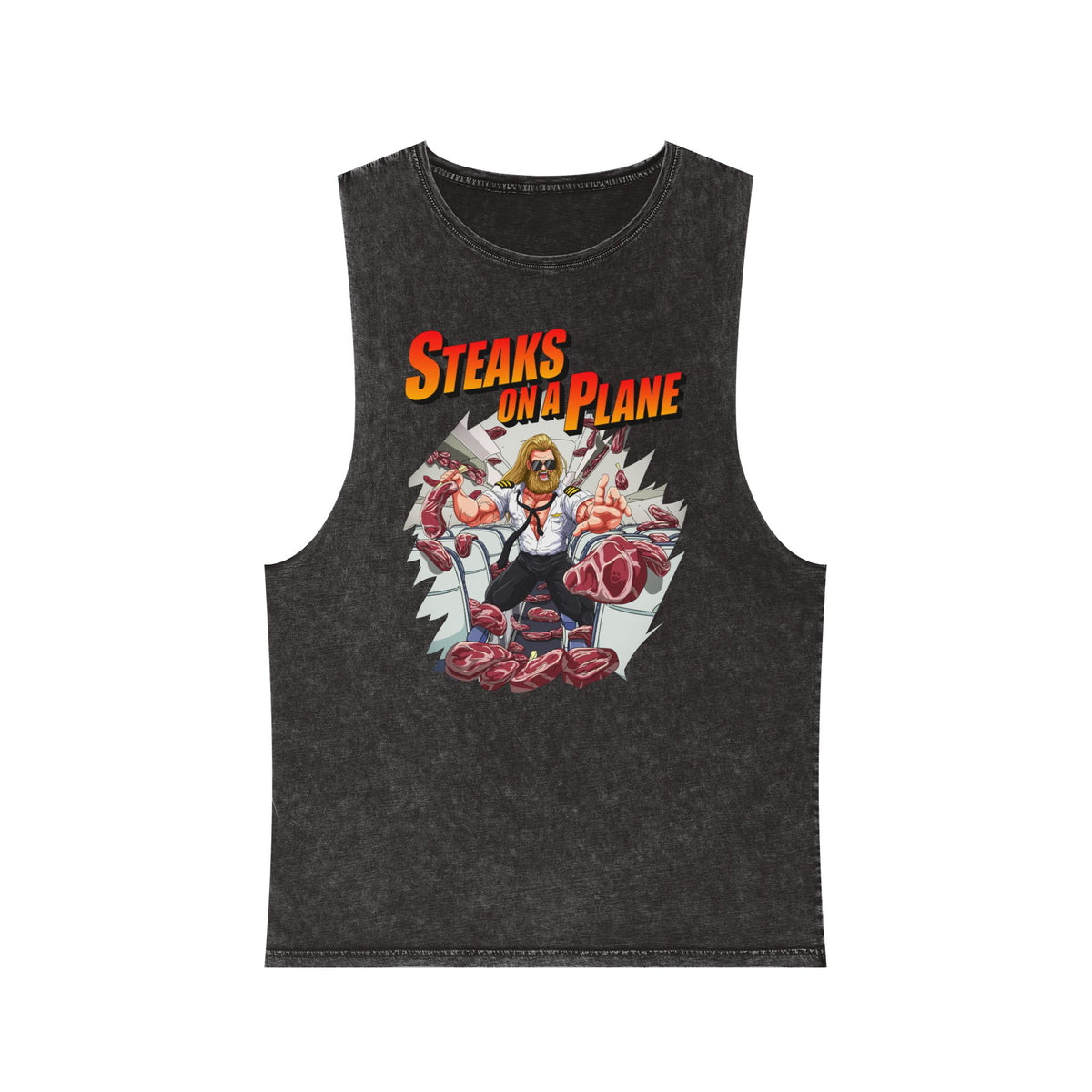 Steaks On a Plane Stonewash Tank Top