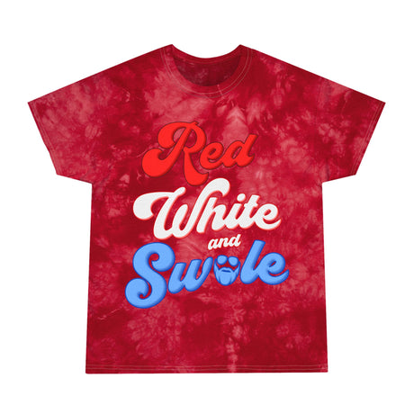 Red, White and Swole (Groovy) Tie-Dye T-Shirt