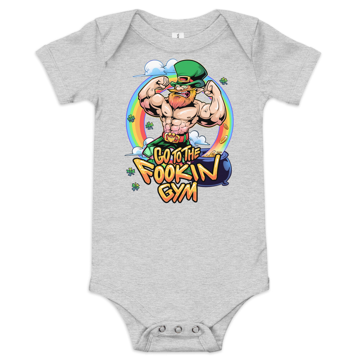 Leprechaun Go To The Fookin Gym Baby Onesie