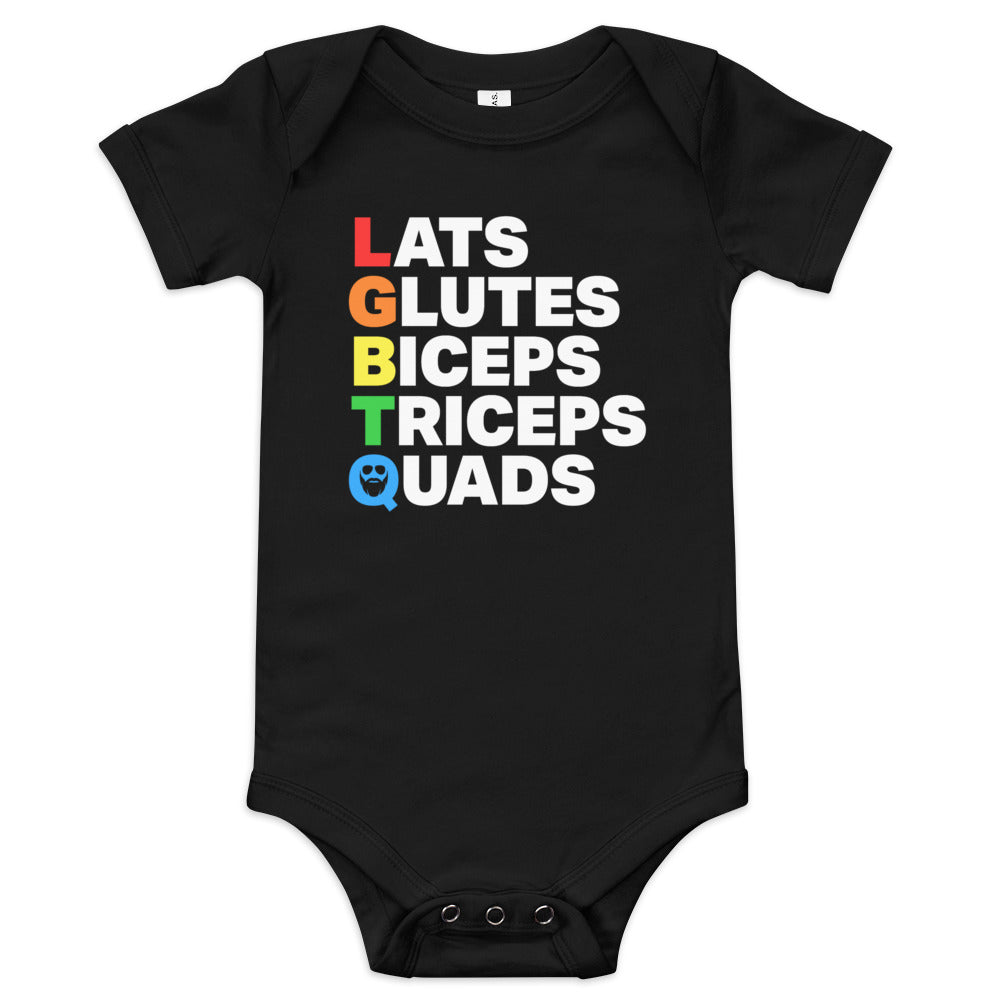 Muscle Alphabet Baby Onesie