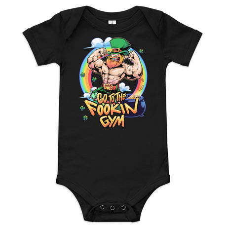 Leprechaun Go To The Fookin Gym Baby Onesie