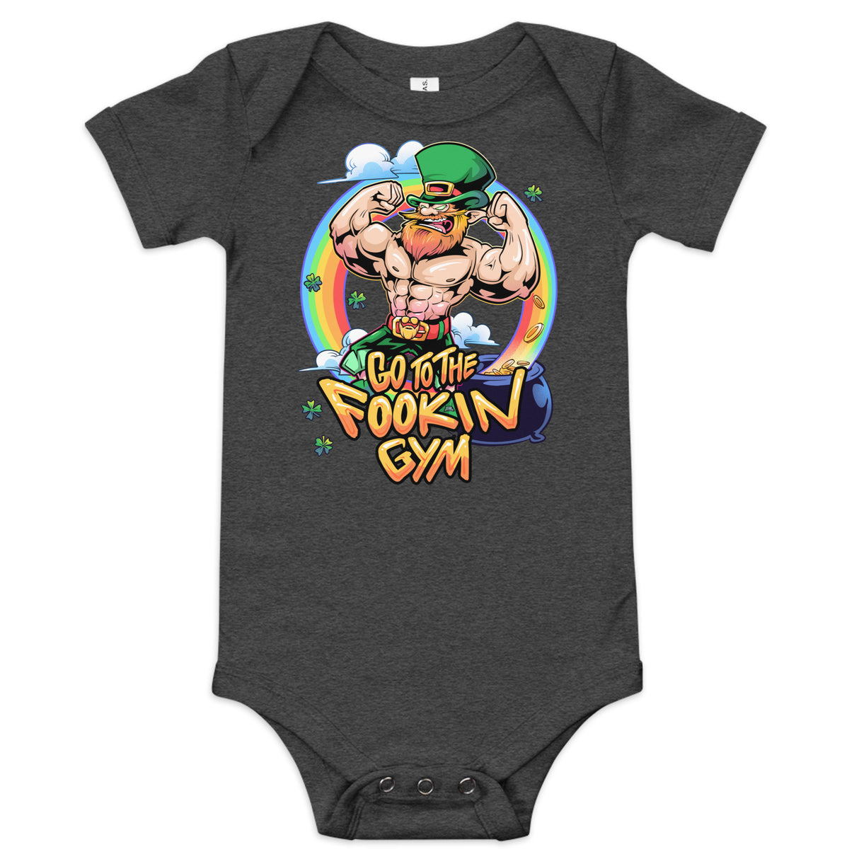 Leprechaun Go To The Fookin Gym Baby Onesie
