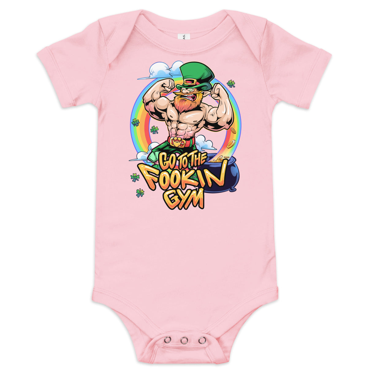 Leprechaun Go To The Fookin Gym Baby Onesie