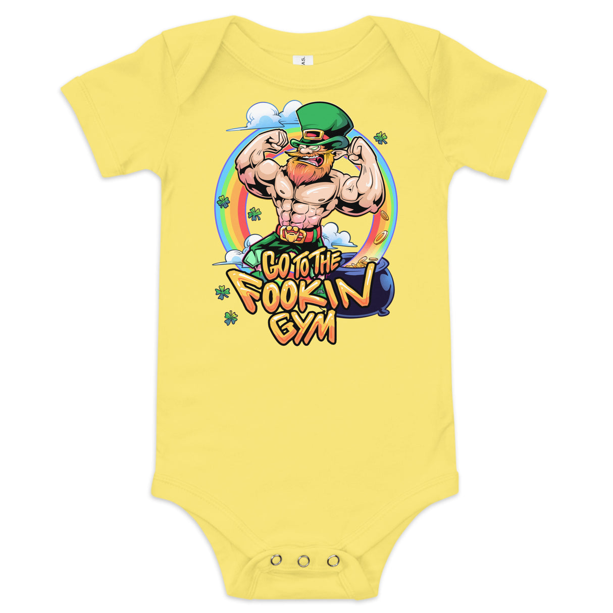 Leprechaun Go To The Fookin Gym Baby Onesie