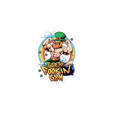 Leprechaun Go To The Fookin Gym Sticker