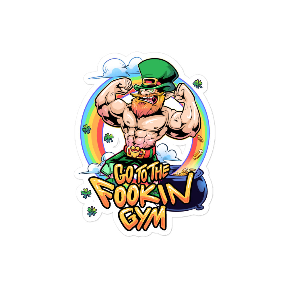 Leprechaun Go To The Fookin Gym Sticker