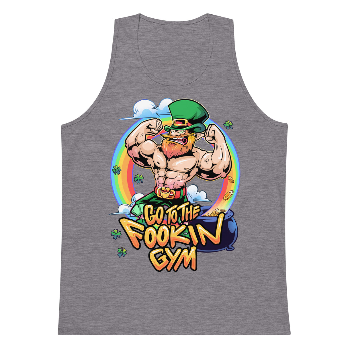 Leprechaun Go To The Fookin Gym Premium Tank Top