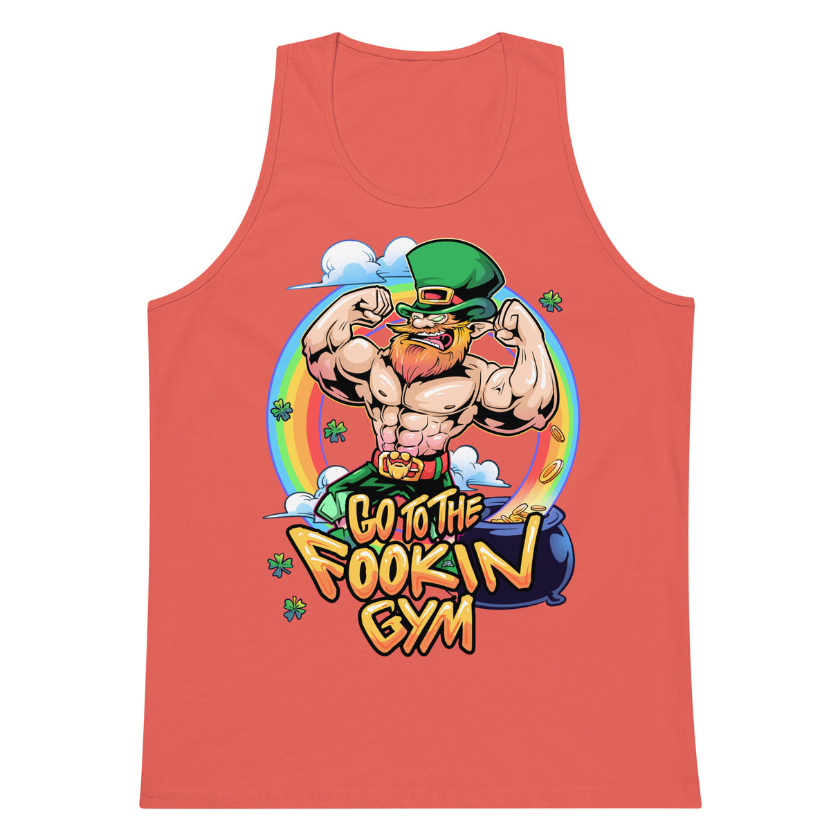 Leprechaun Go To The Fookin Gym Premium Tank Top