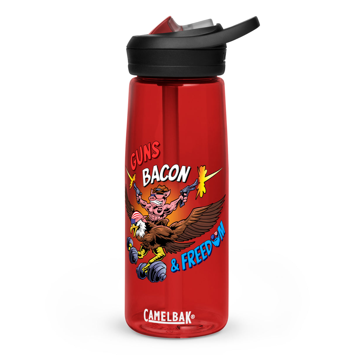 Guns, Bacon & Freedom (Image) Water Bottle