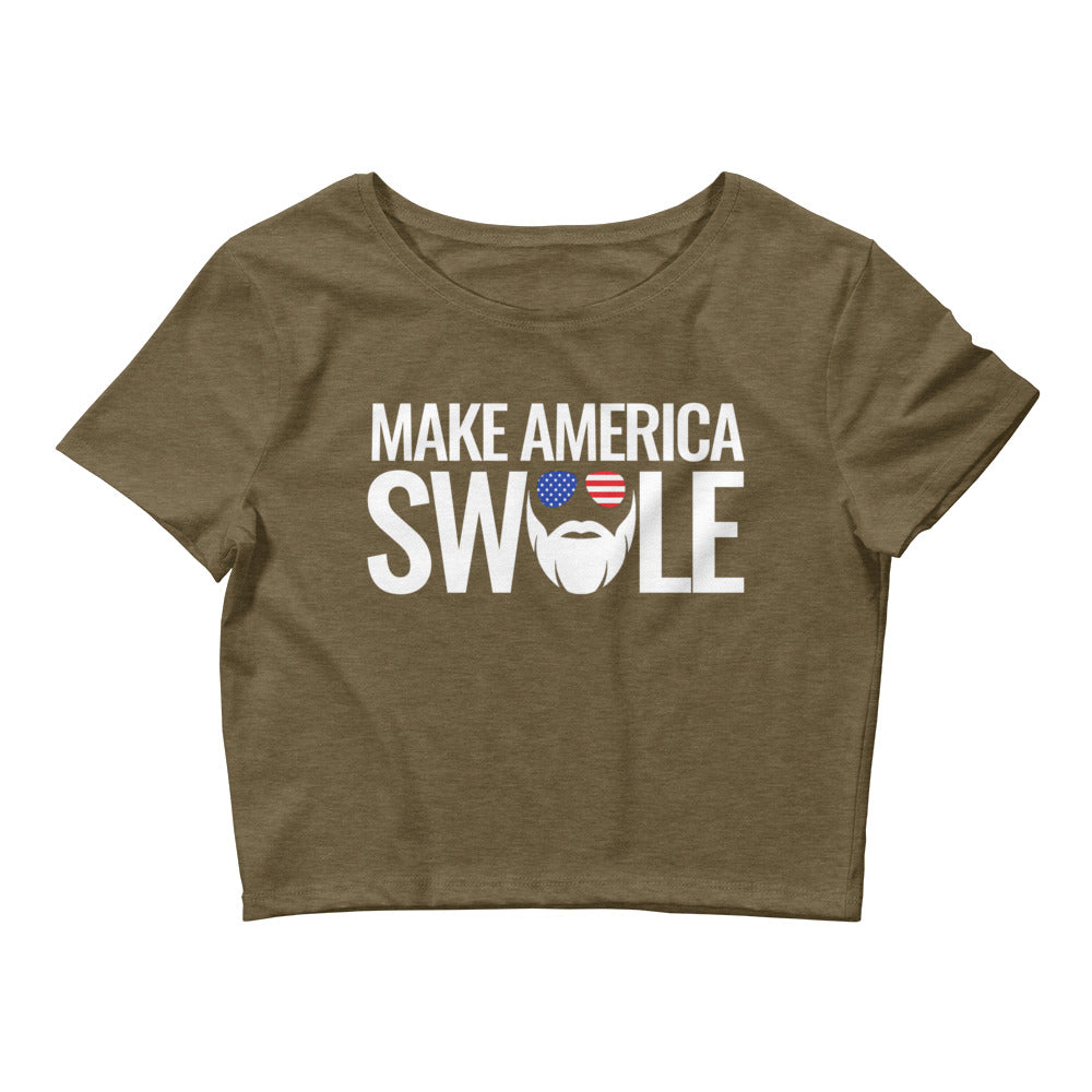 Make America Swole (Text) Women’s Crop Tee