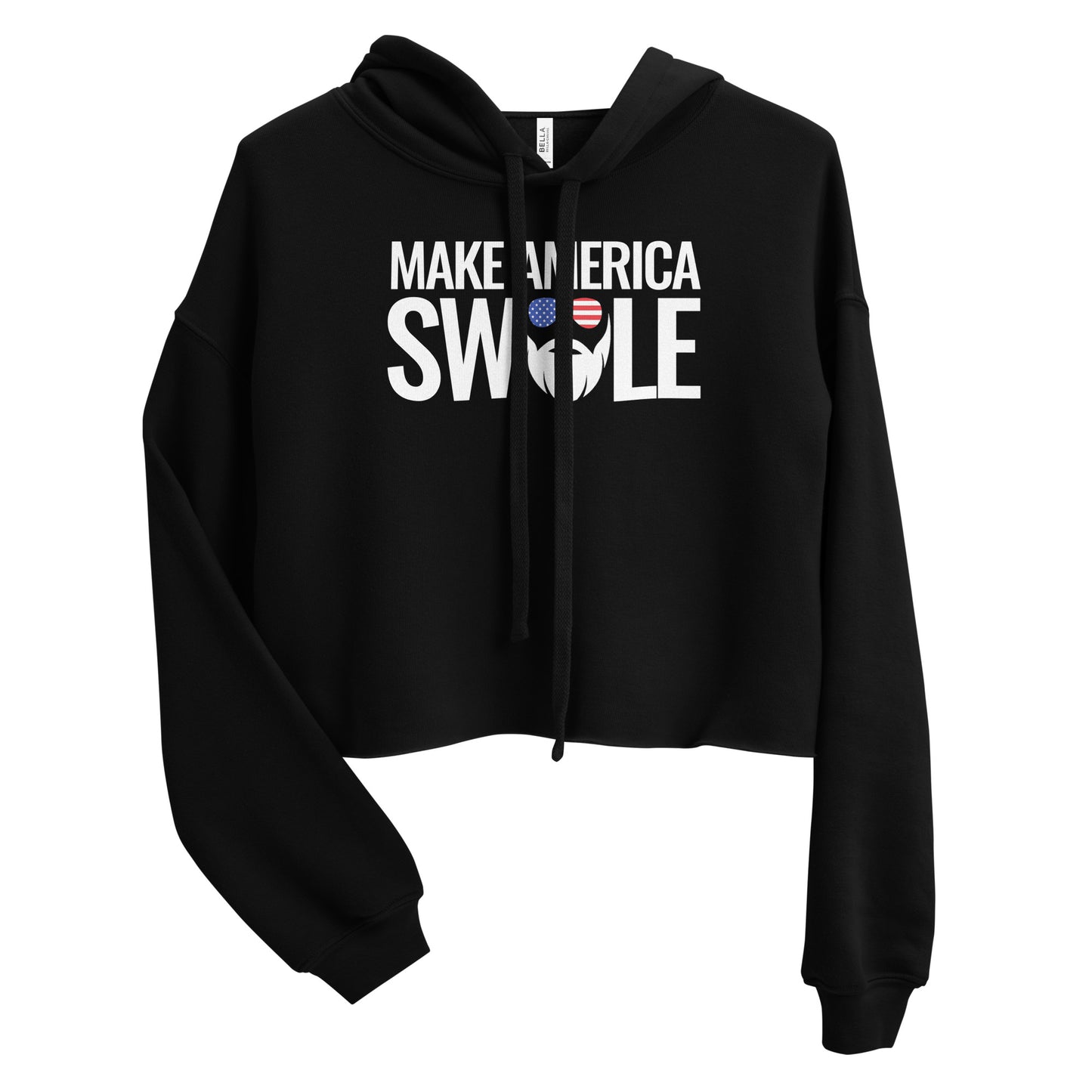 Make America Swole (Text) Crop Hoodie