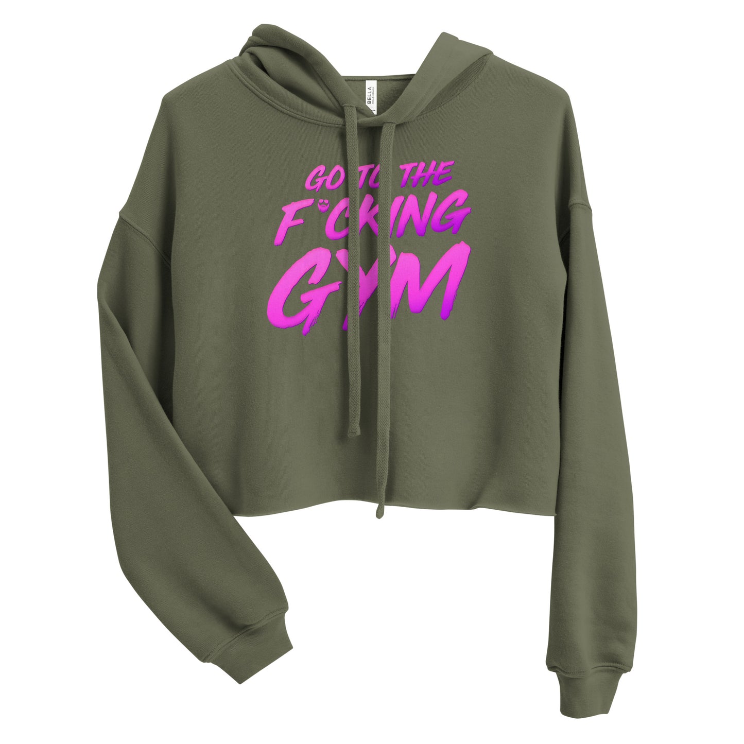 Go To The F*cking Gym Magenta Crop Hoodie