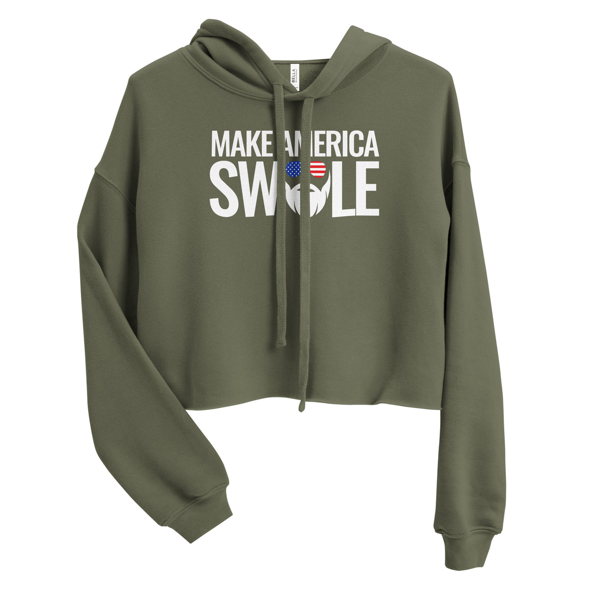 Make America Swole (Text) Crop Hoodie