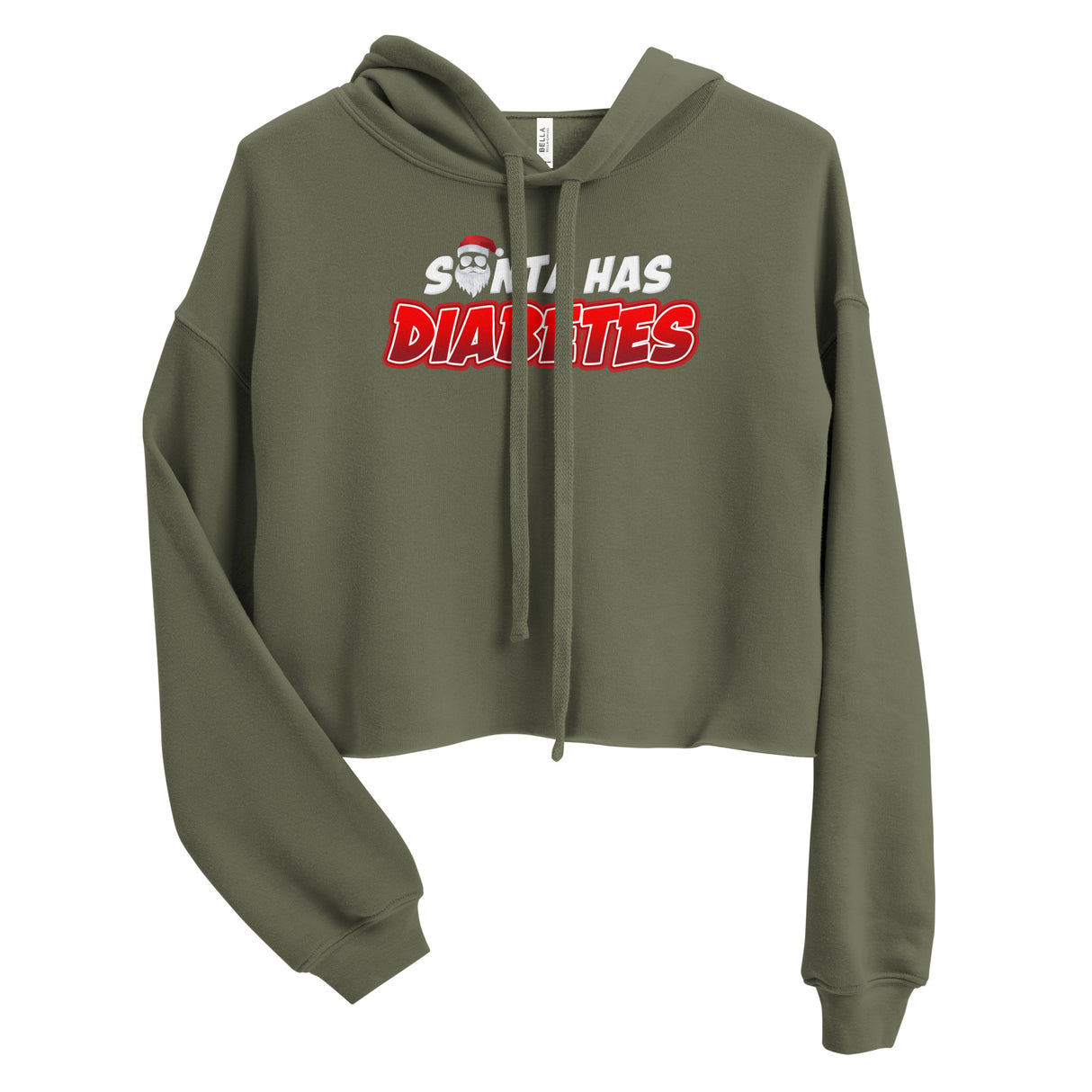 Santa Has Diabetes Crop Hoodie