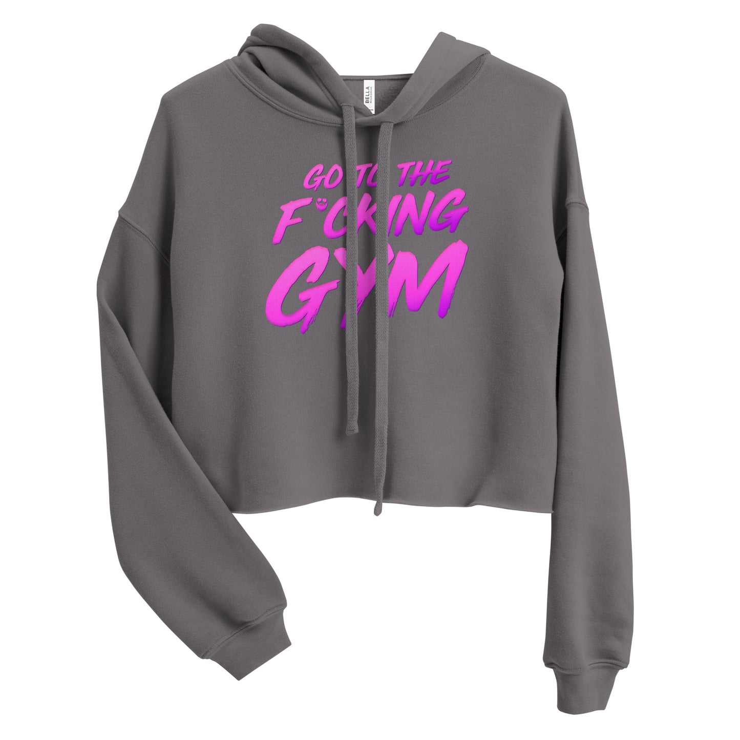 Go To The F*cking Gym Magenta Crop Hoodie
