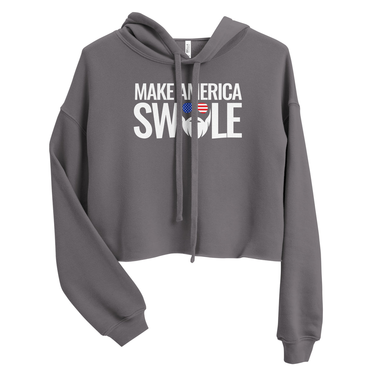Make America Swole (Text) Crop Hoodie