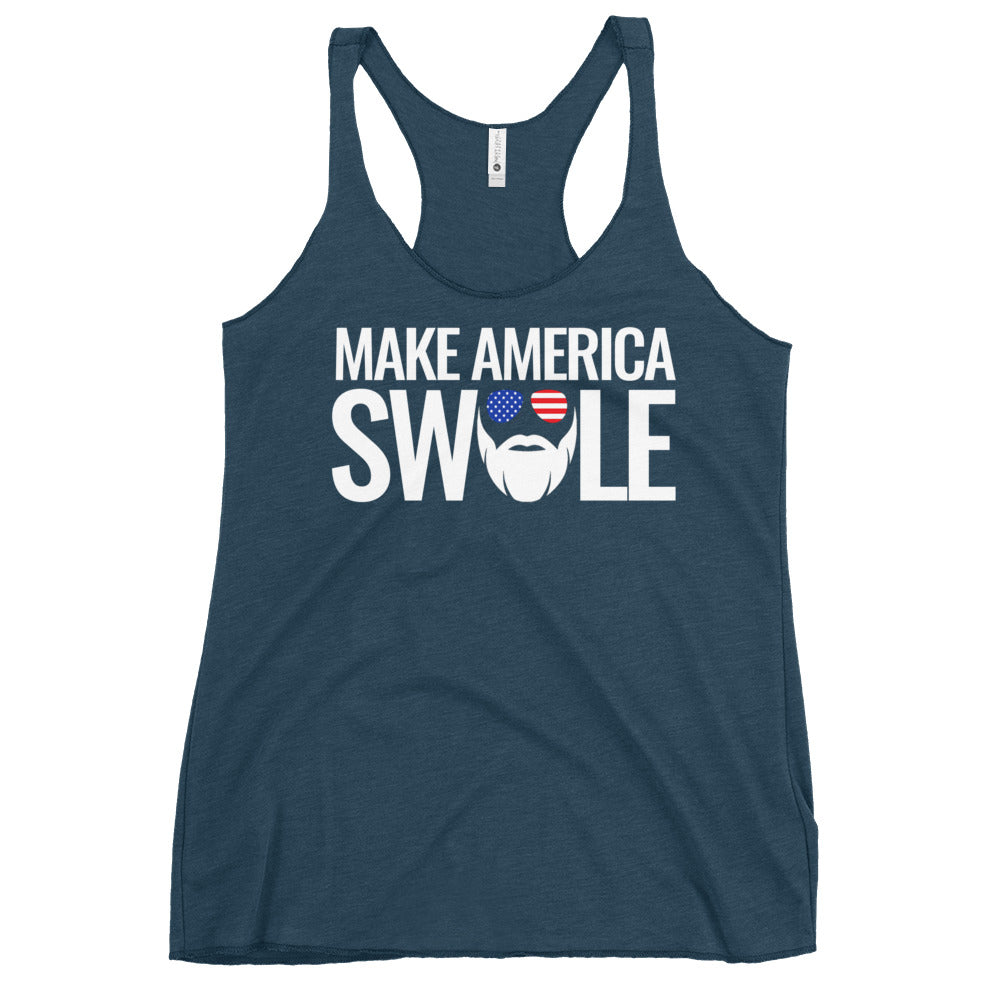 Make America Swole (Text) Women's Racerback Tank