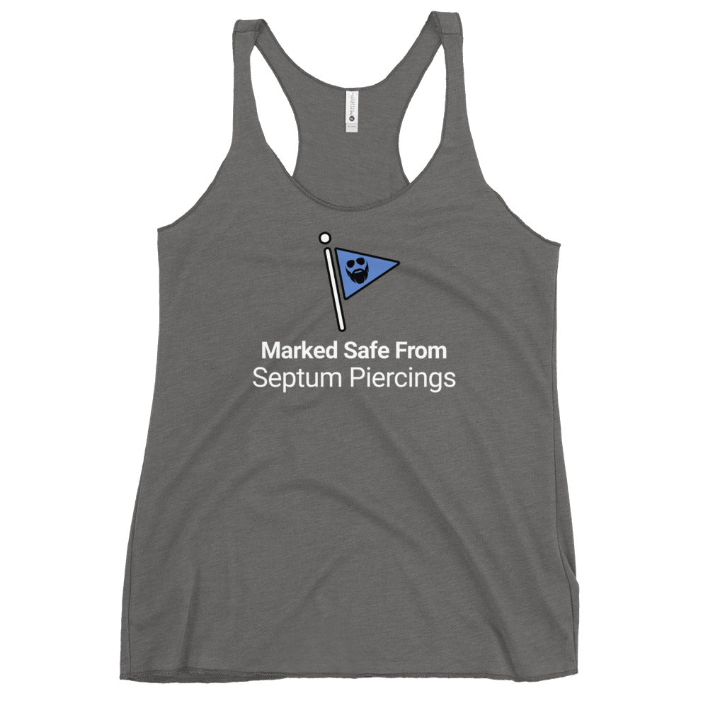 Marked Safe From Septum Piercings Women's Racerback Tank