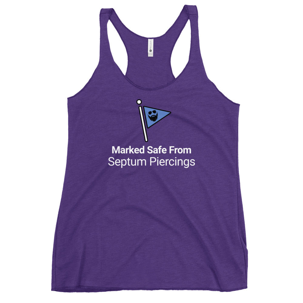 Marked Safe From Septum Piercings Women's Racerback Tank