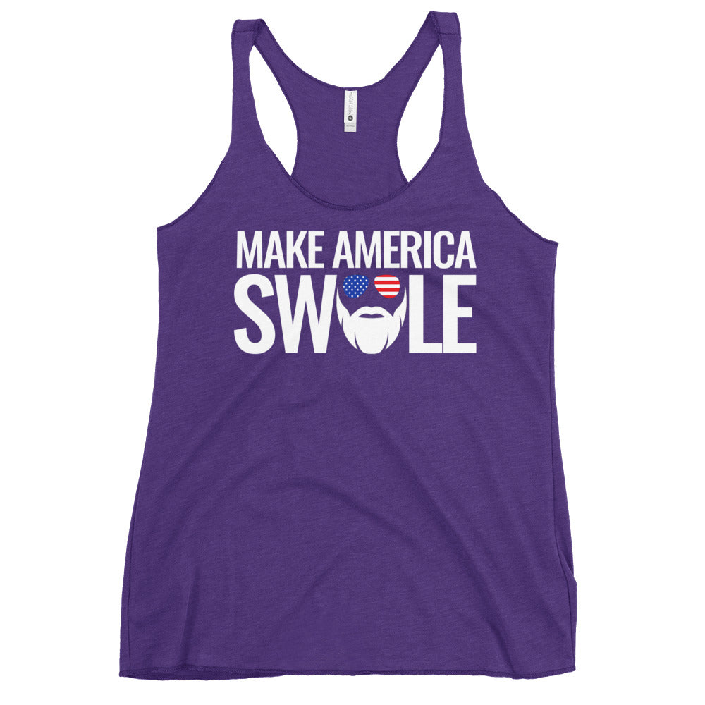 Make America Swole (Text) Women's Racerback Tank