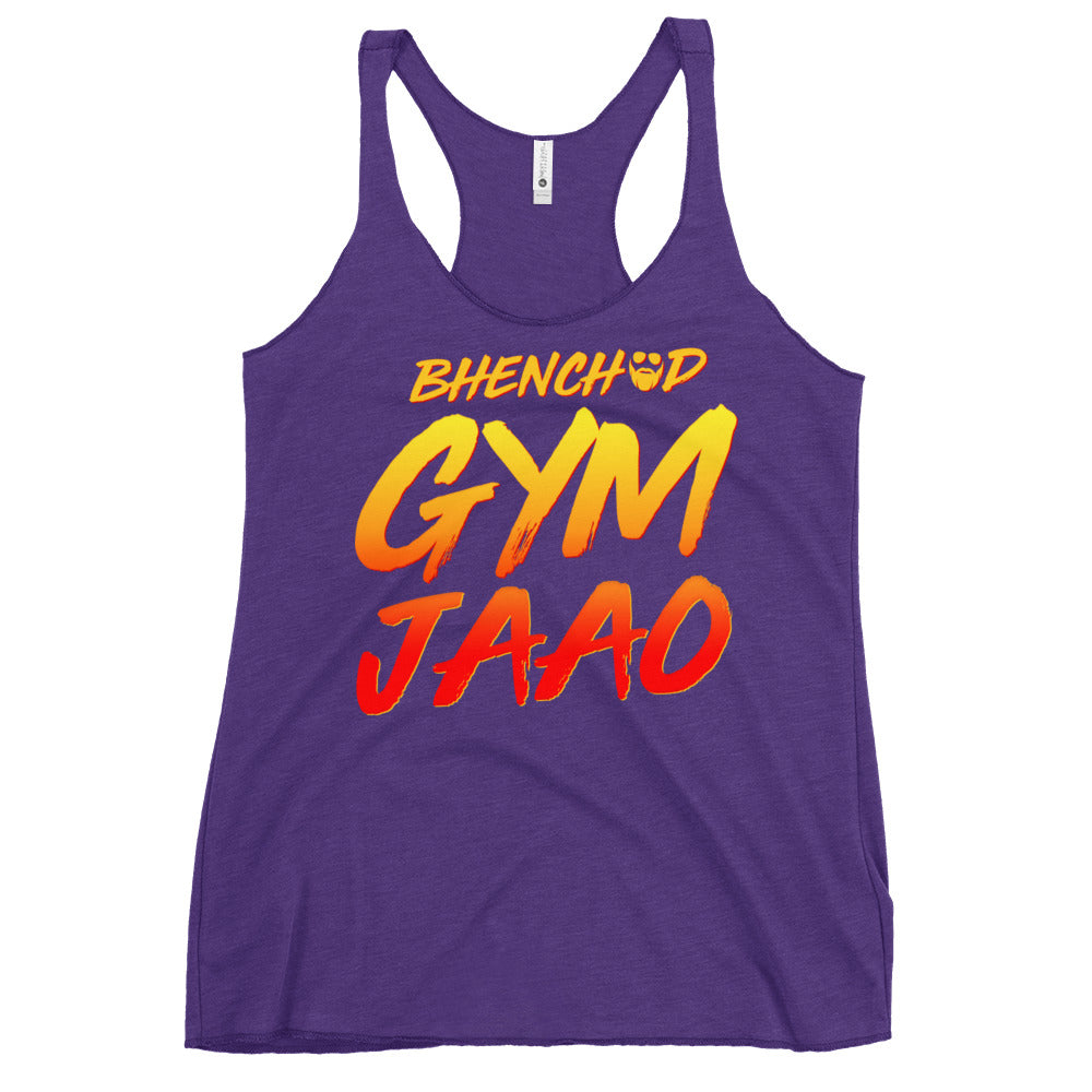Bhenchod Gym Jaao Women's Racerback Tank