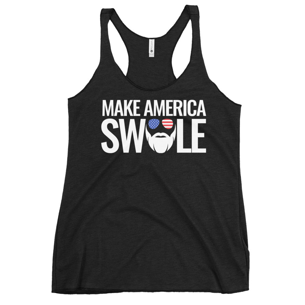 Make America Swole (Text) Women's Racerback Tank