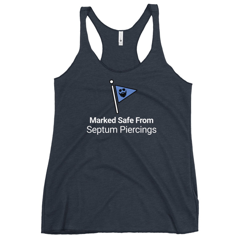 Marked Safe From Septum Piercings Women's Racerback Tank