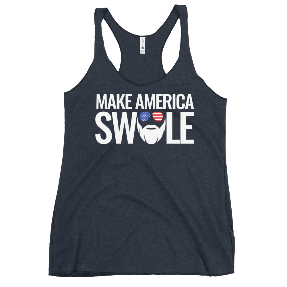 Make America Swole (Text) Women's Racerback Tank
