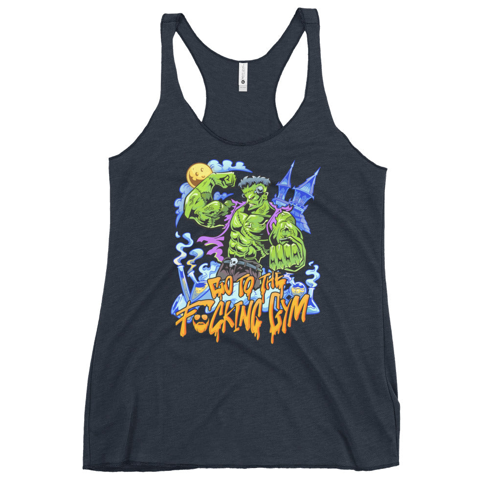 Frankenstein Go To The F*cking Gym Women's Racerback Tank