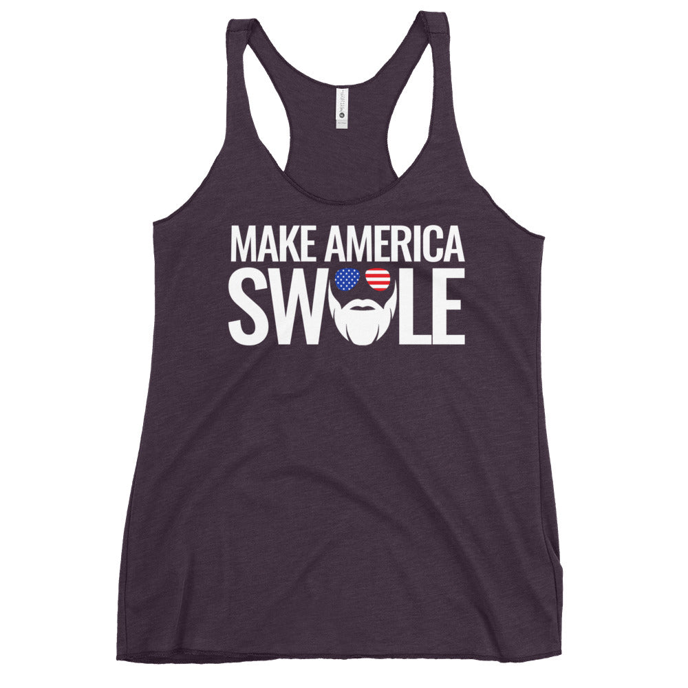 Make America Swole (Text) Women's Racerback Tank
