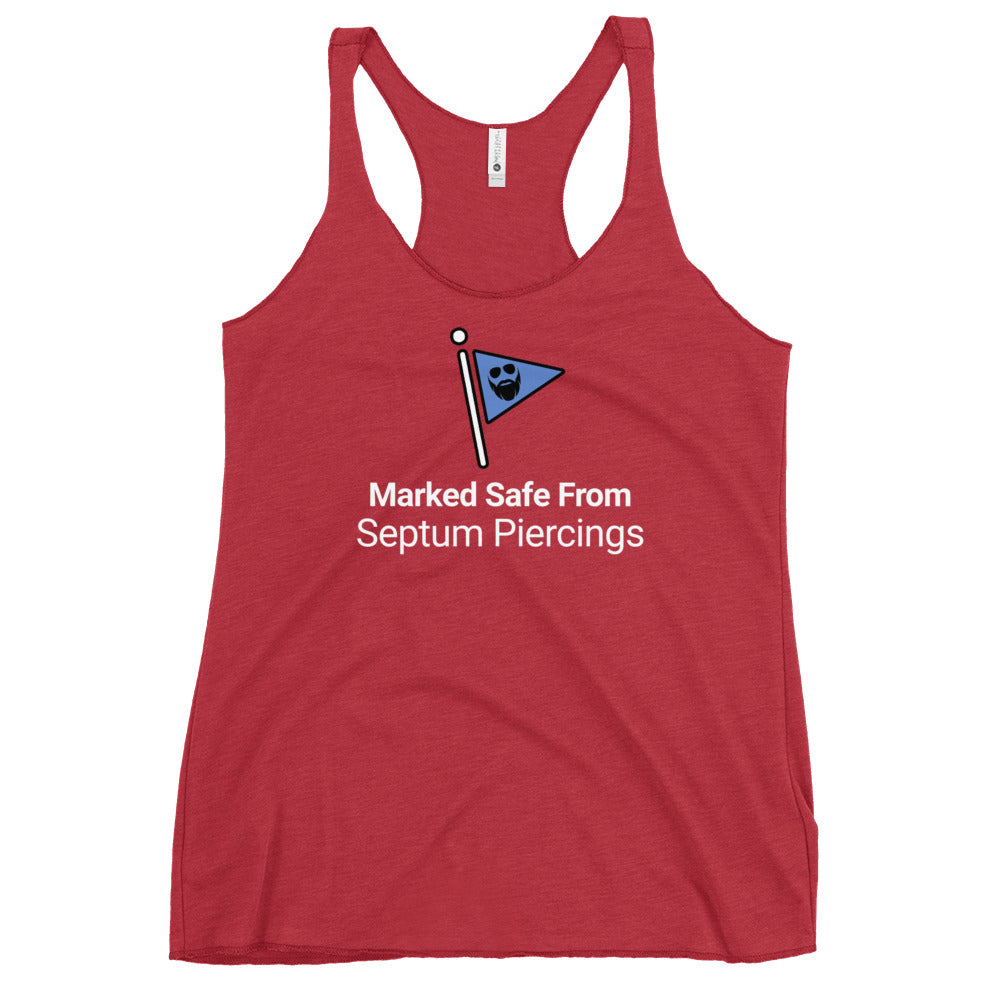 Marked Safe From Septum Piercings Women's Racerback Tank
