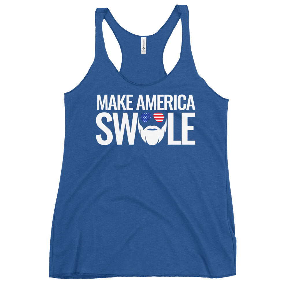 Make America Swole (Text) Women's Racerback Tank