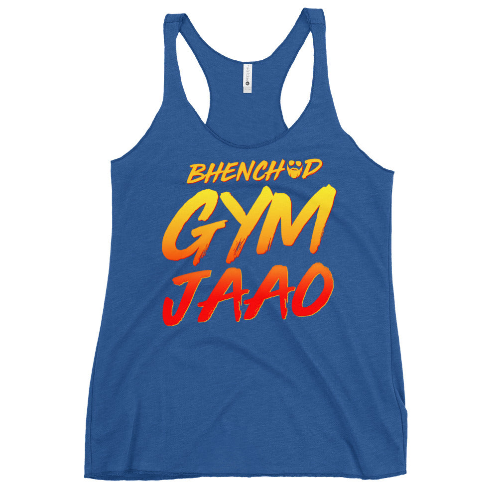 Bhenchod Gym Jaao Women's Racerback Tank