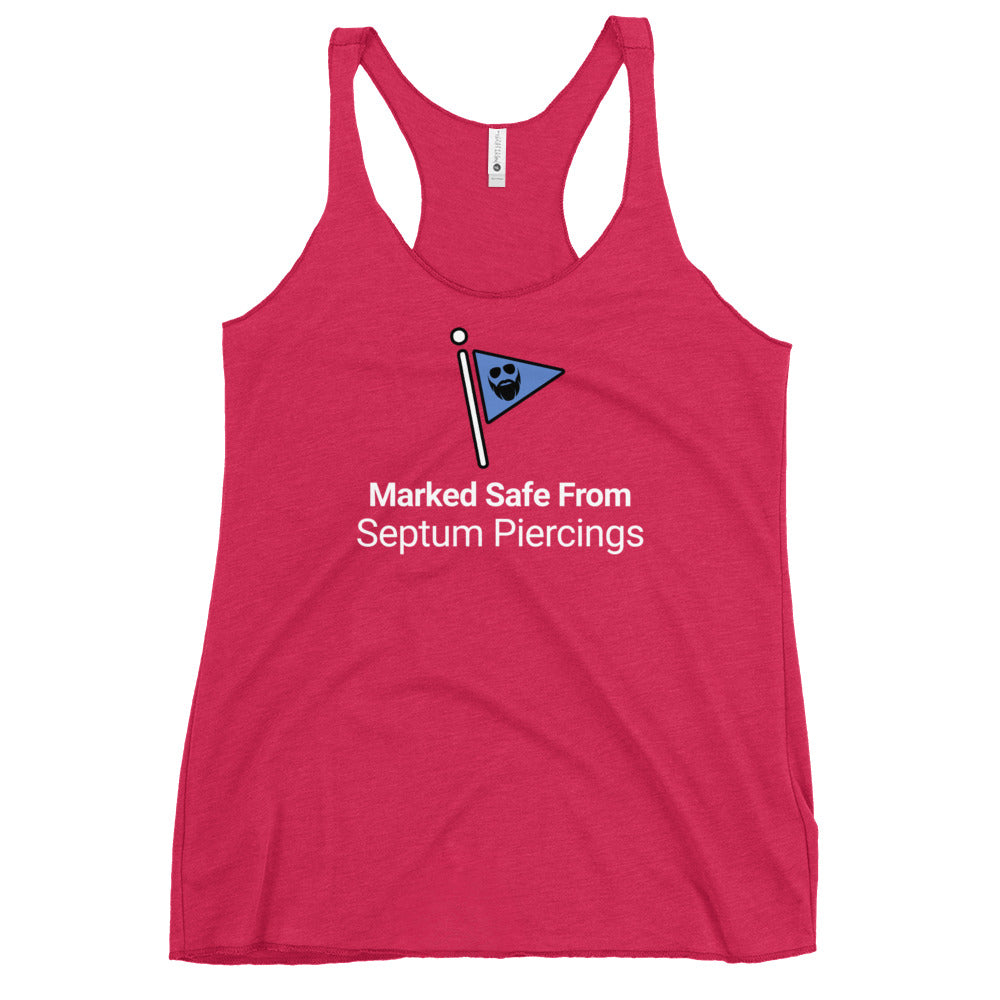 Marked Safe From Septum Piercings Women's Racerback Tank
