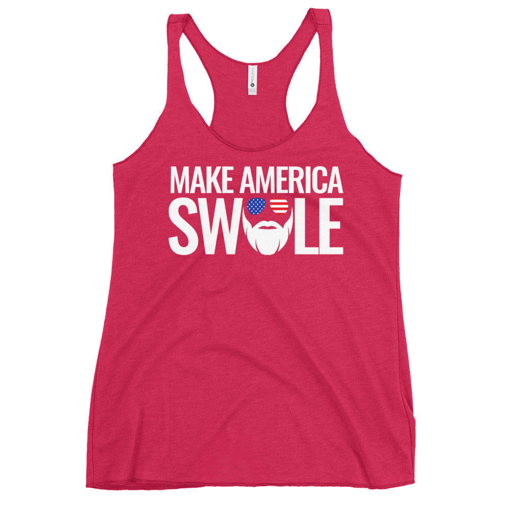 Make America Swole (Text) Women's Racerback Tank