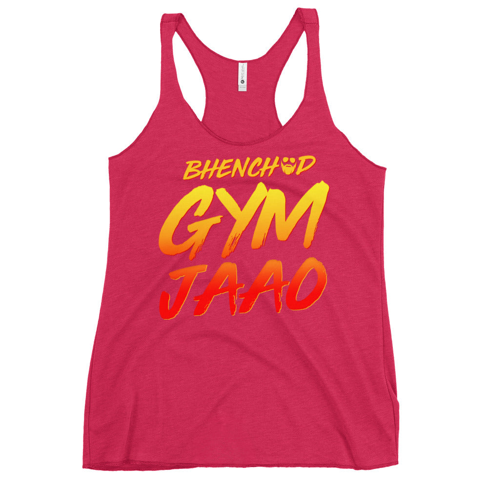 Bhenchod Gym Jaao Women's Racerback Tank
