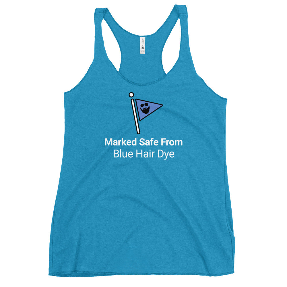 Marked Safe From Blue Hair Dye Women's Racerback Tank