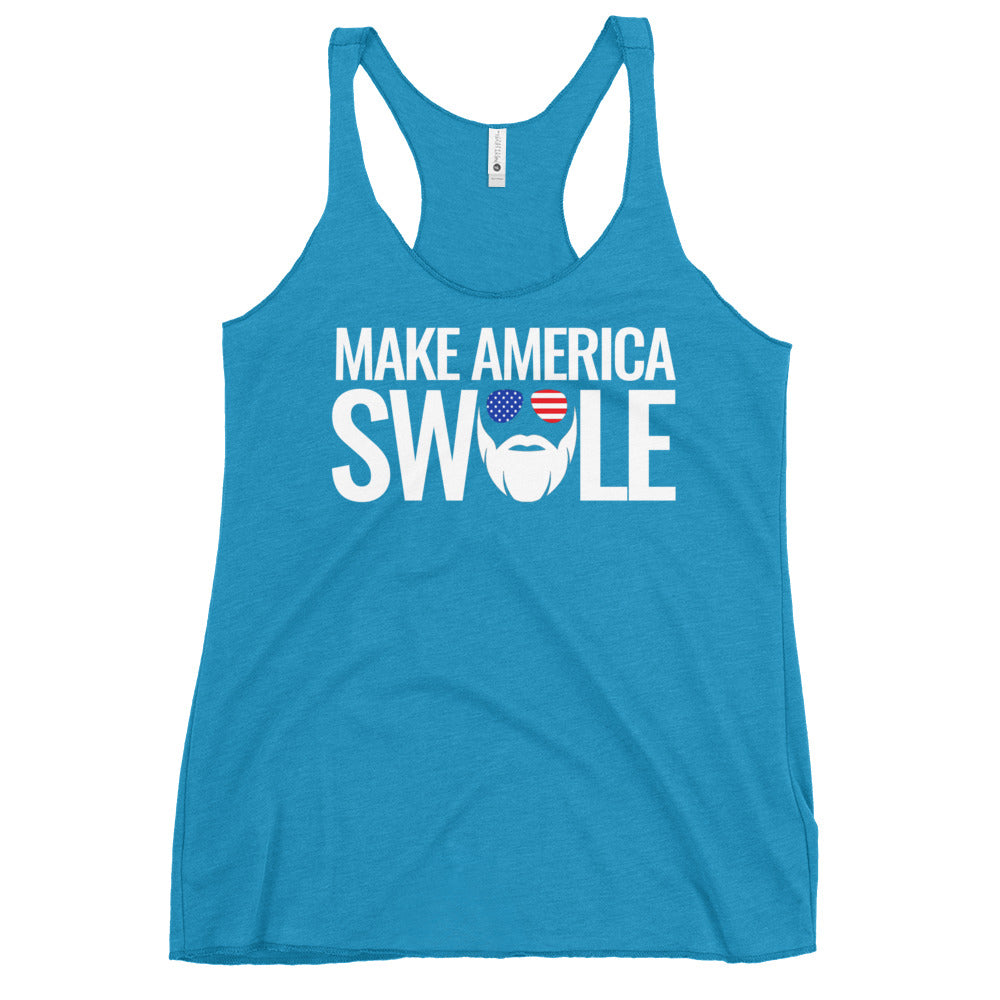Make America Swole (Text) Women's Racerback Tank