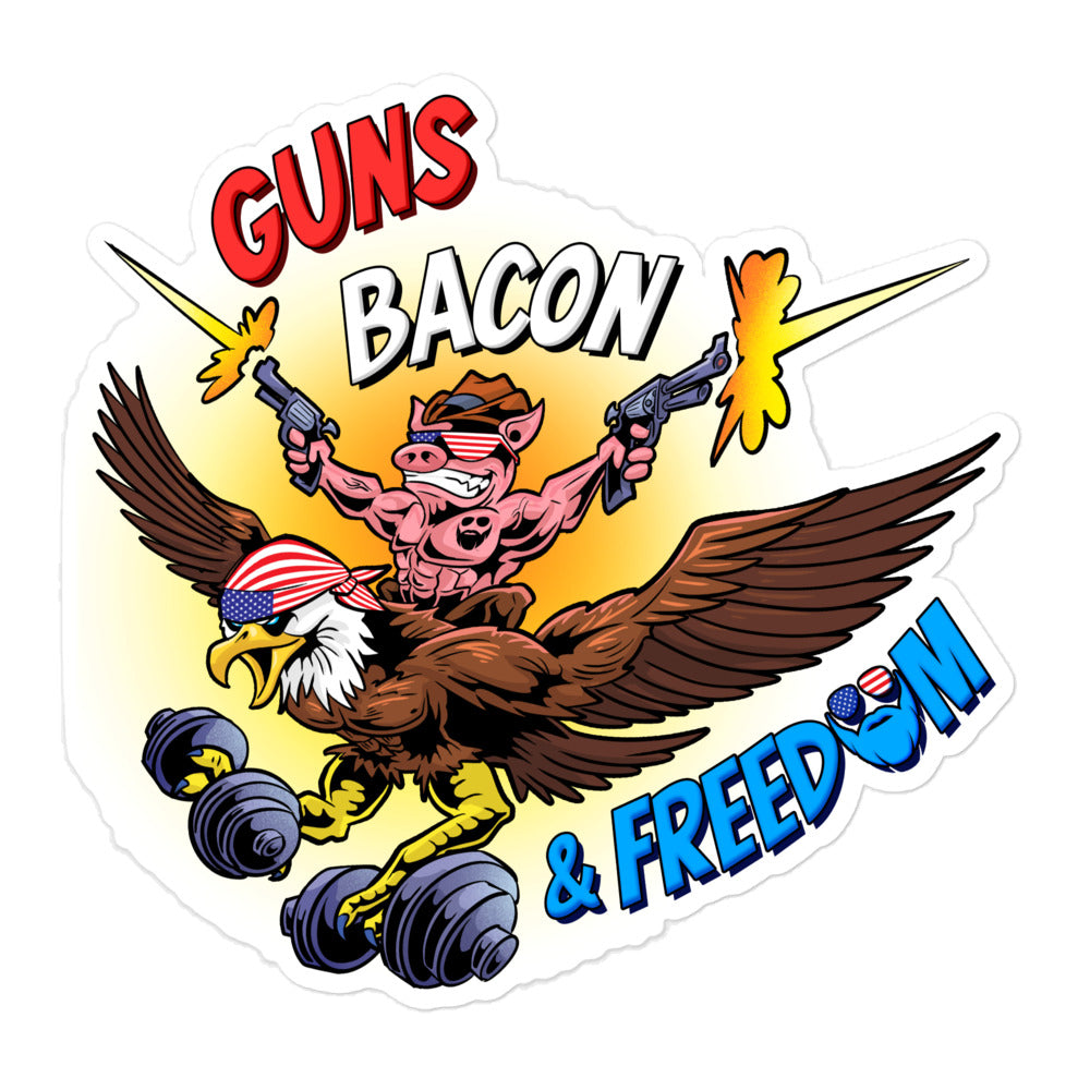 Guns, Bacon & Freedom (Image) Sticker