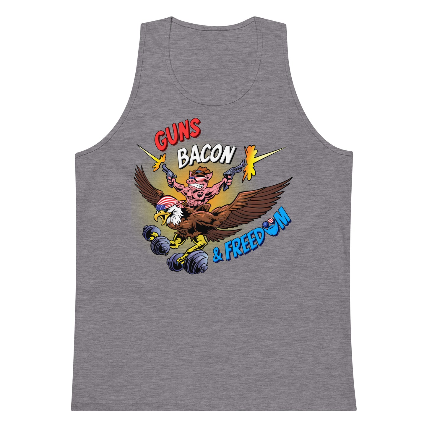 Guns, Bacon & Freedom (Image) Premium Tank Top