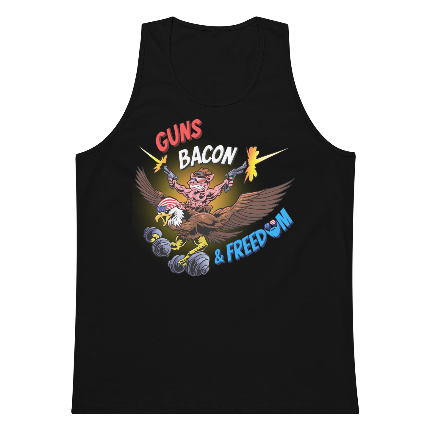 Guns, Bacon & Freedom (Image) Premium Tank Top