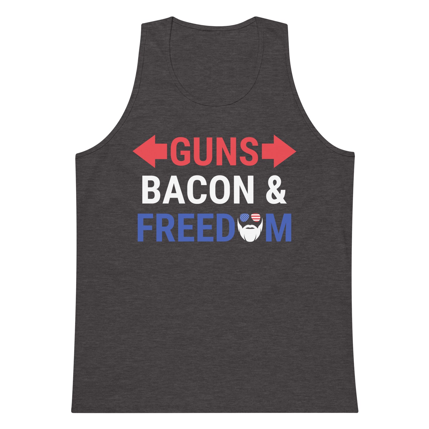 Guns, Bacon & Freedom (Text) Premium Tank Top