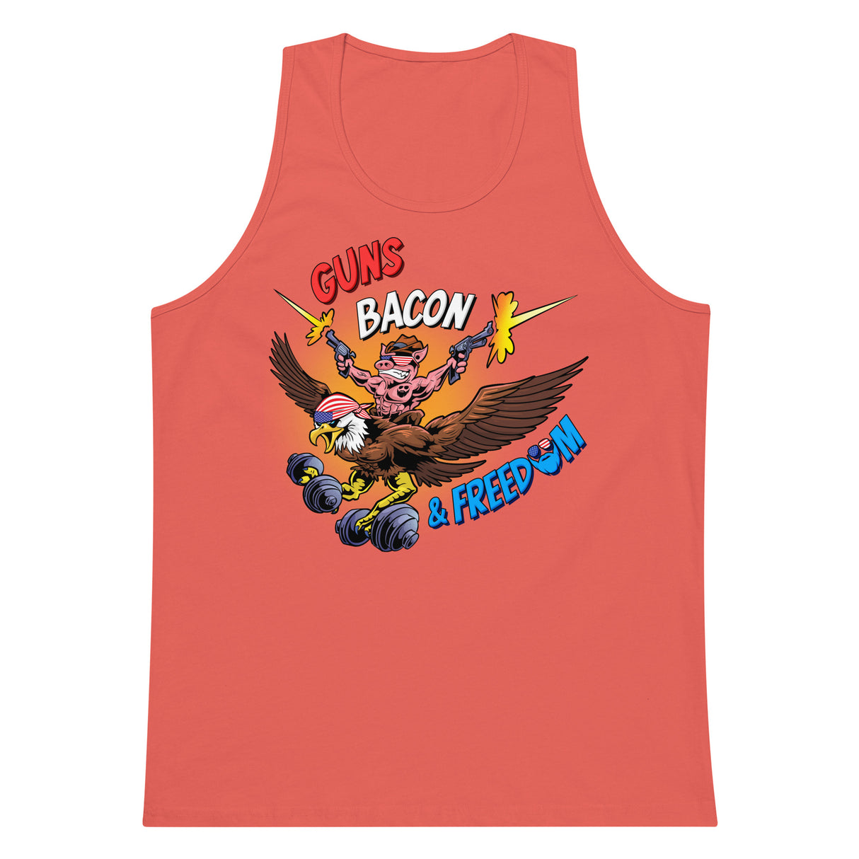 Guns, Bacon & Freedom (Image) Premium Tank Top