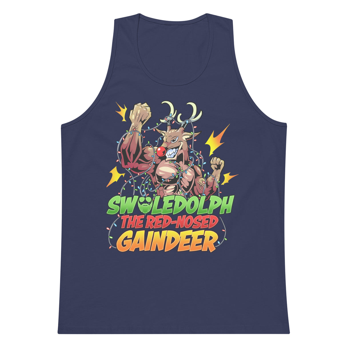 Swoledolph The Red-Nosed Gaindeer Premium Tank Top