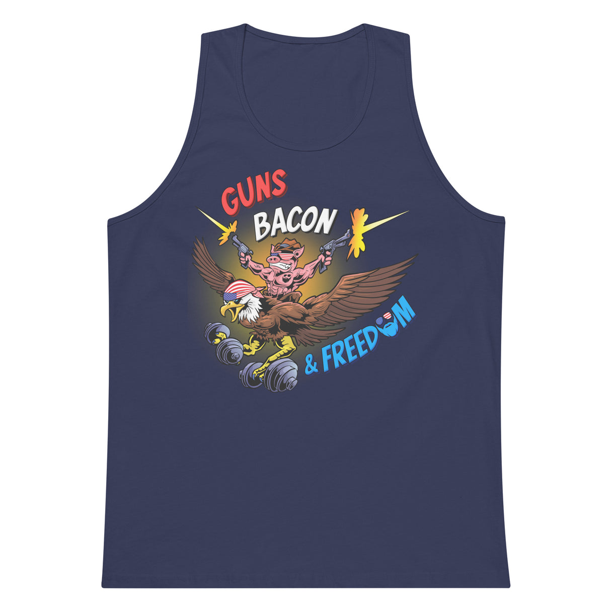 Guns, Bacon & Freedom (Image) Premium Tank Top