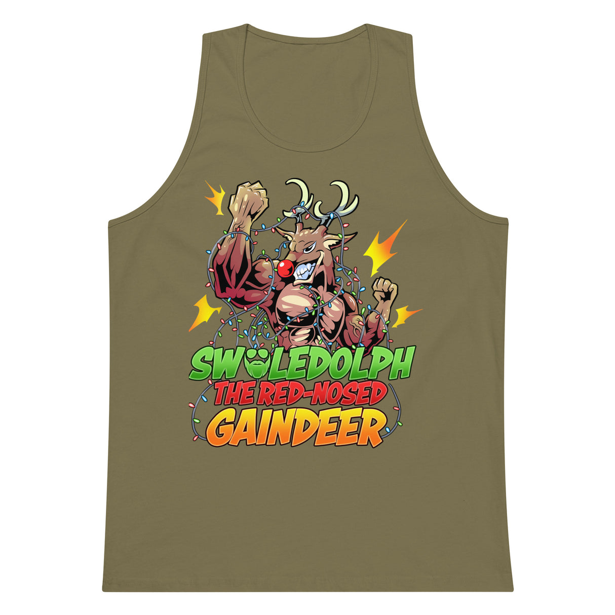 Swoledolph The Red-Nosed Gaindeer Premium Tank Top