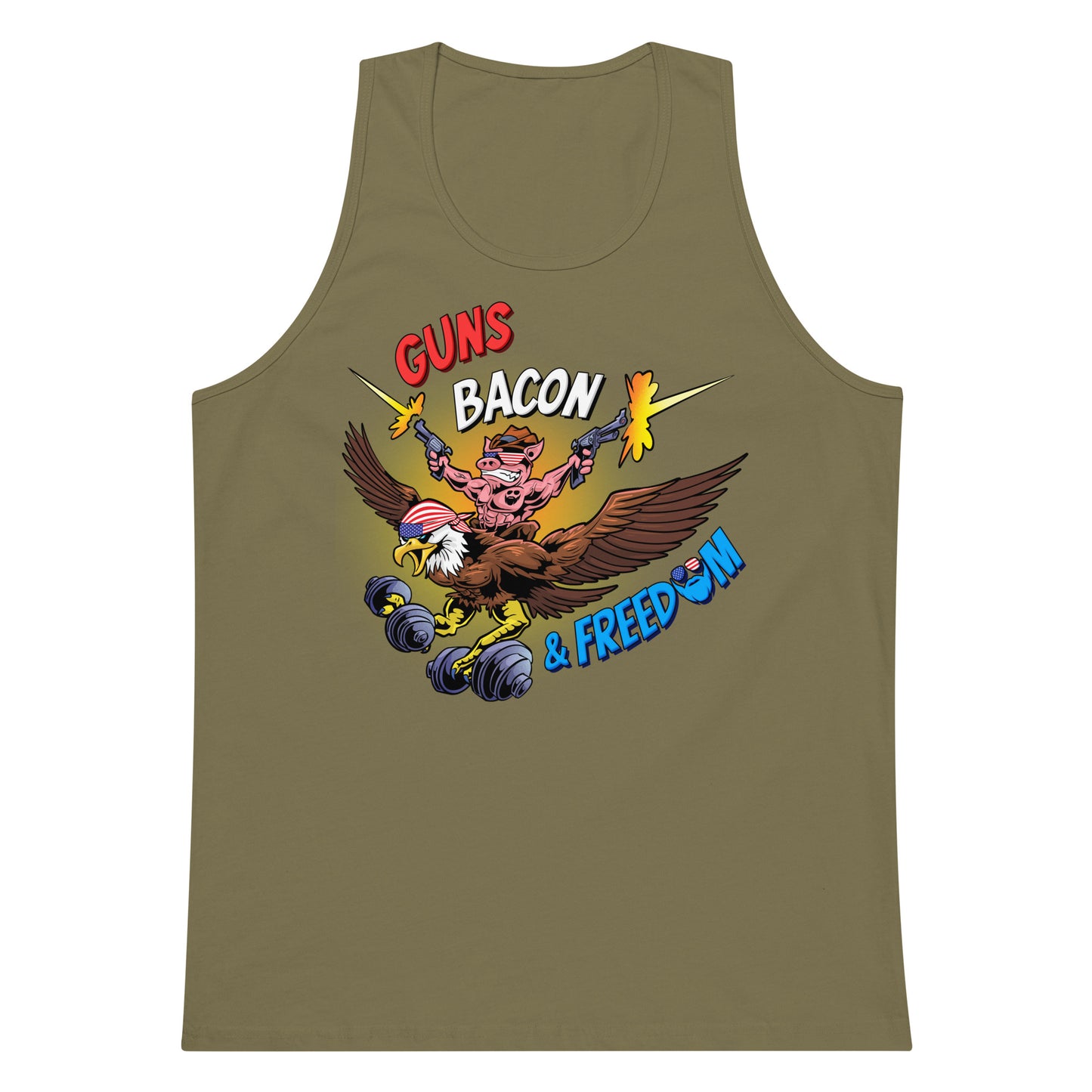 Guns, Bacon & Freedom (Image) Premium Tank Top